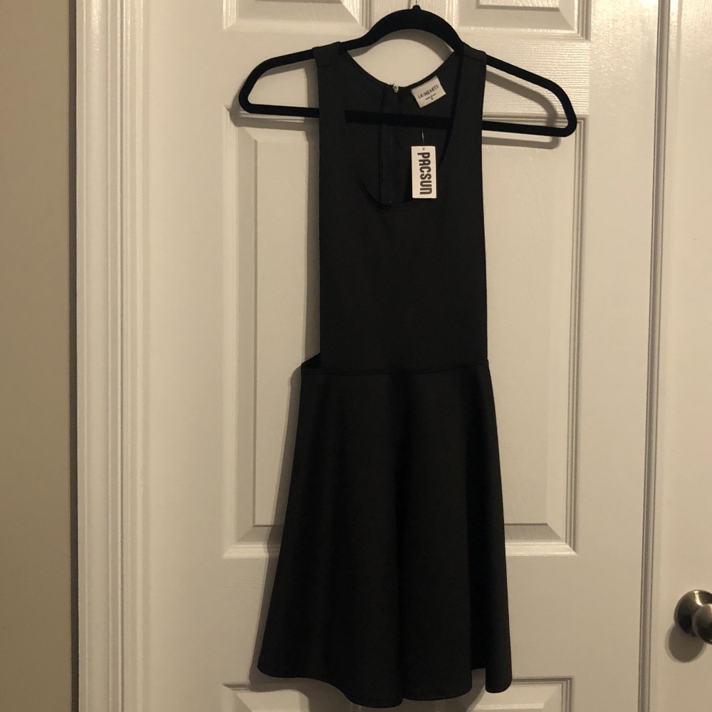 NWT LA Hearts Black Side Cut Out Skater Dress